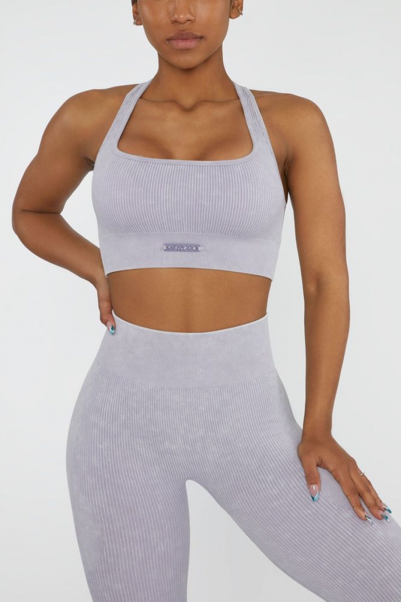 Lilac Oh Polly Iconic Square Neck Sports Bra | SOEI-46572