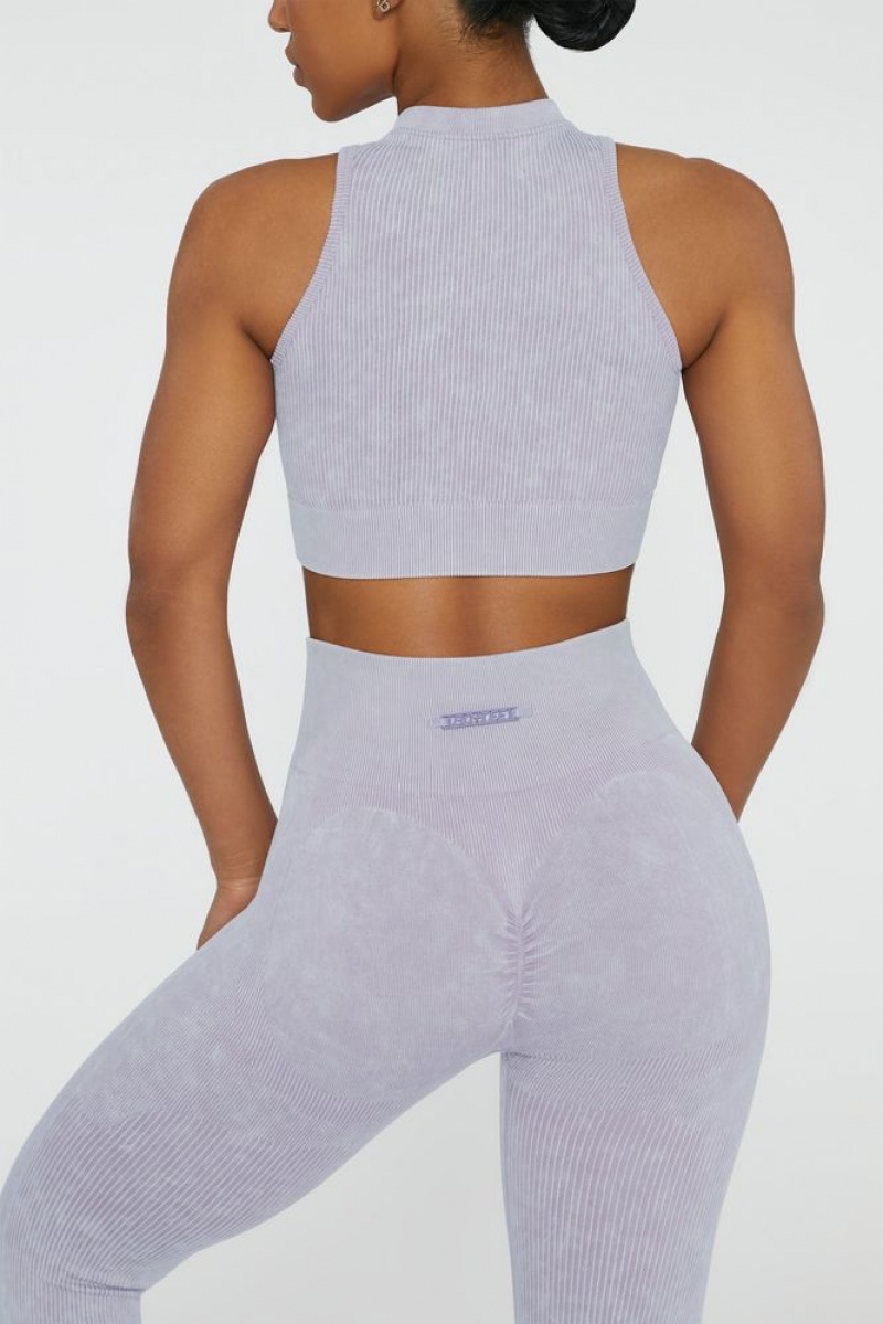 Lilac Oh Polly Relay Keyhole Zip Crop Top | KIER-27364