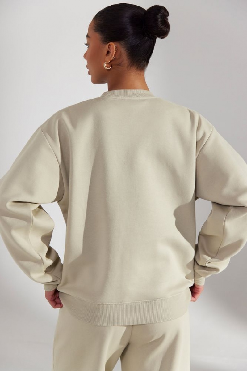 Limestone Oh Polly Origin Oversized Sweatshirt | UDWN-84520