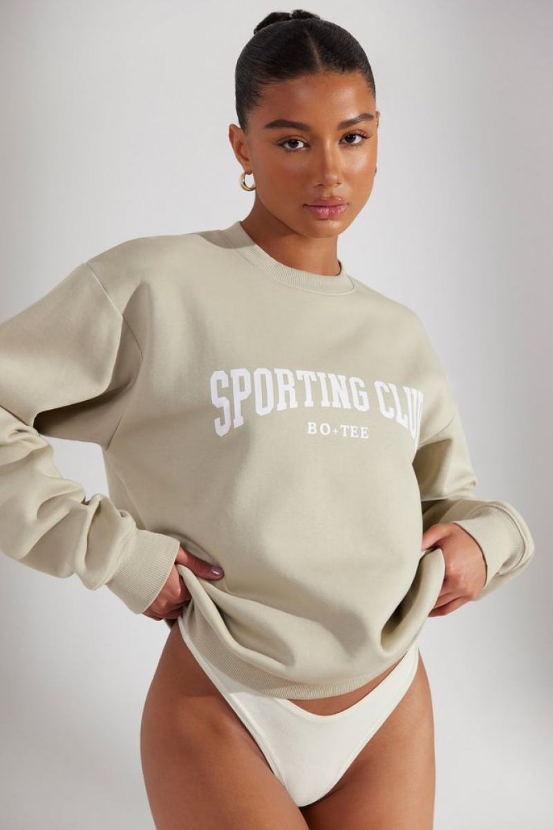 Limestone Oh Polly Origin Oversized Sweatshirt | UDWN-84520