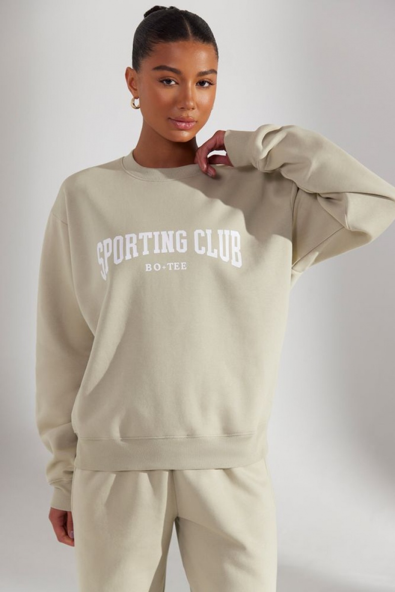 Limestone Oh Polly Origin Oversized Sweatshirt | UDWN-84520