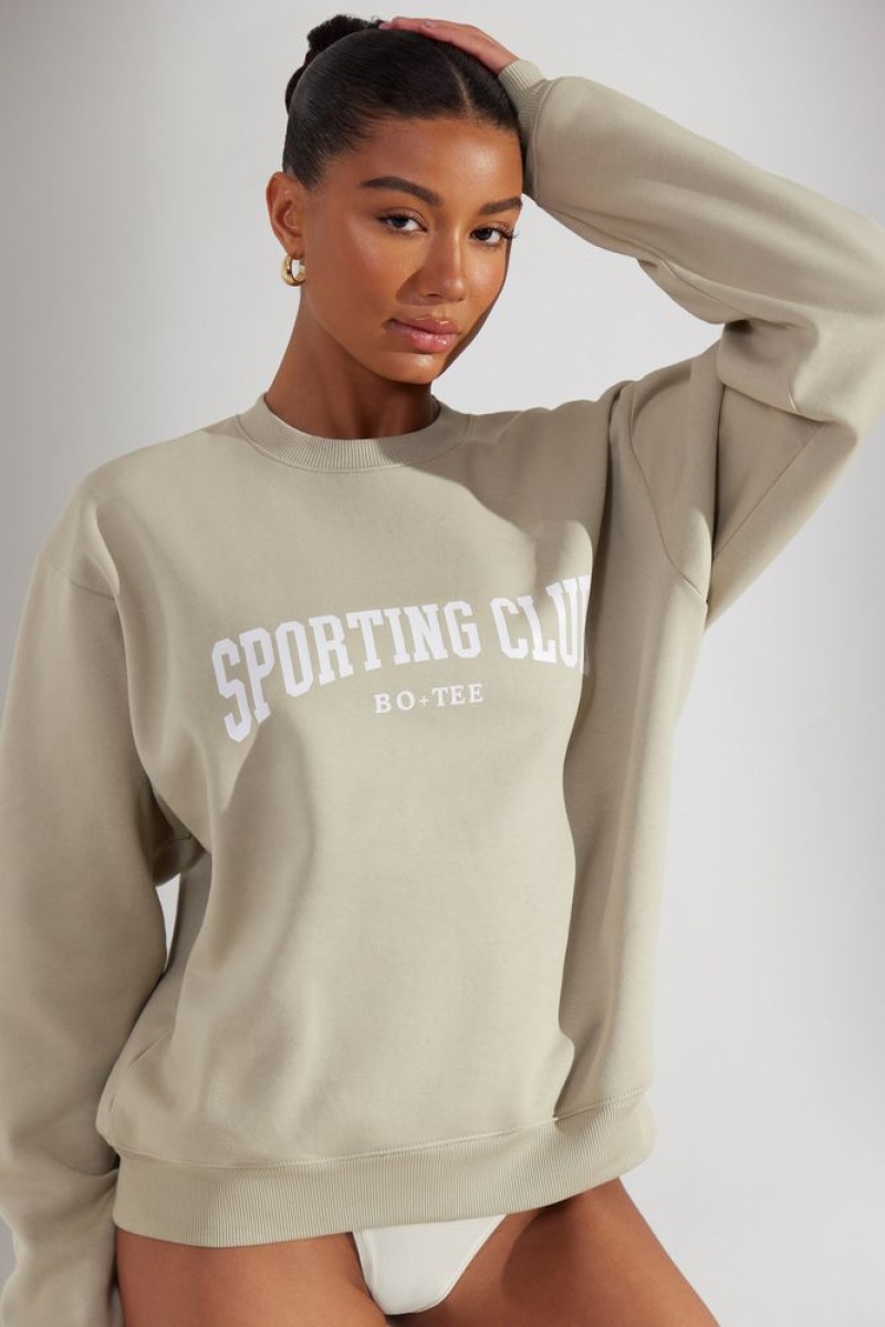 Limestone Oh Polly Origin Oversized Sweatshirt | UDWN-84520