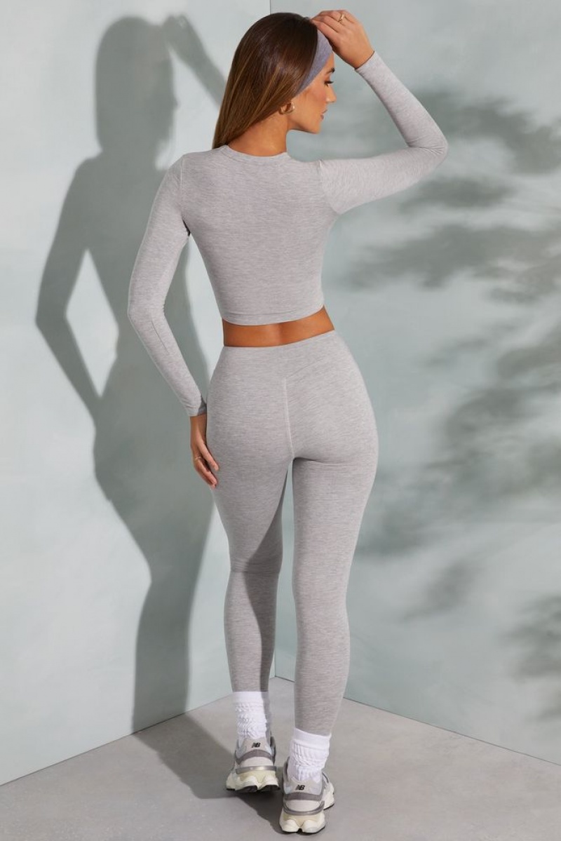 Marled Grey Oh Polly Camden Petite High Waist Leggings | HKVF-78412