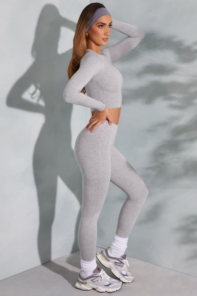 Marled Grey Oh Polly Camden Petite High Waist Leggings | HKVF-78412