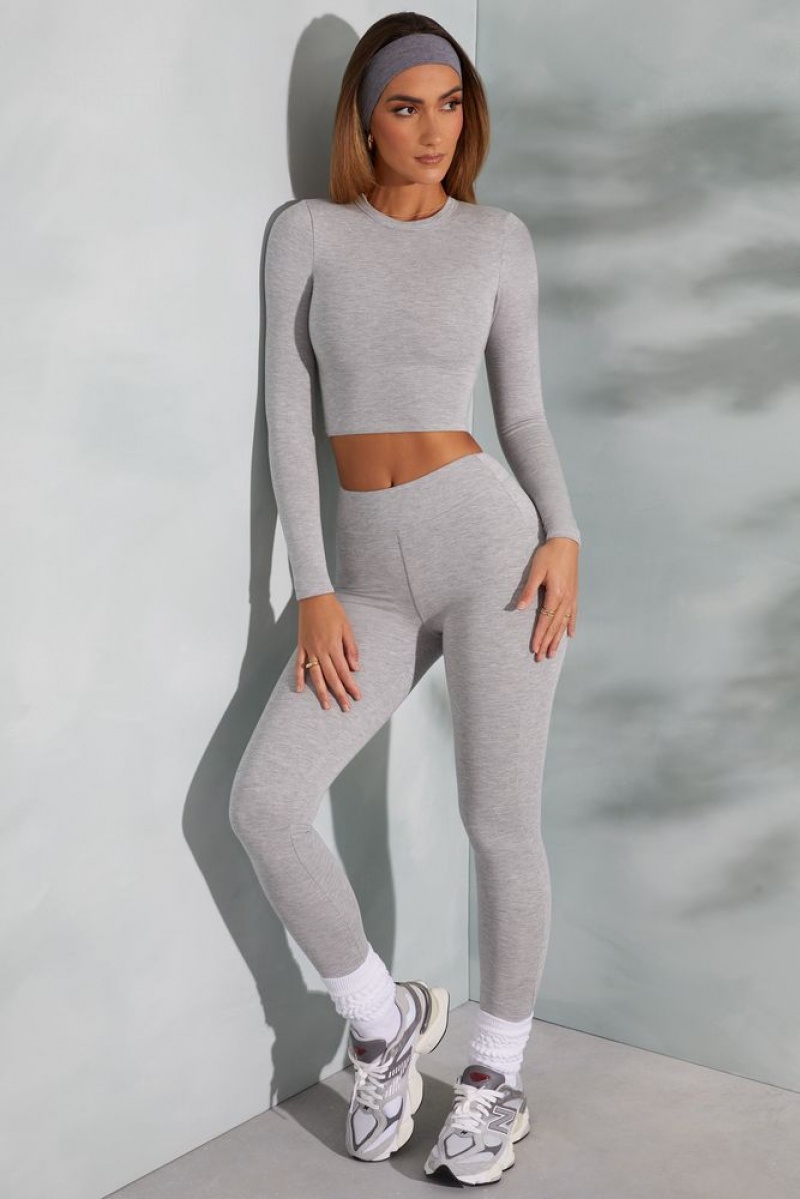 Marled Grey Oh Polly Camden Petite High Waist Leggings | HKVF-78412