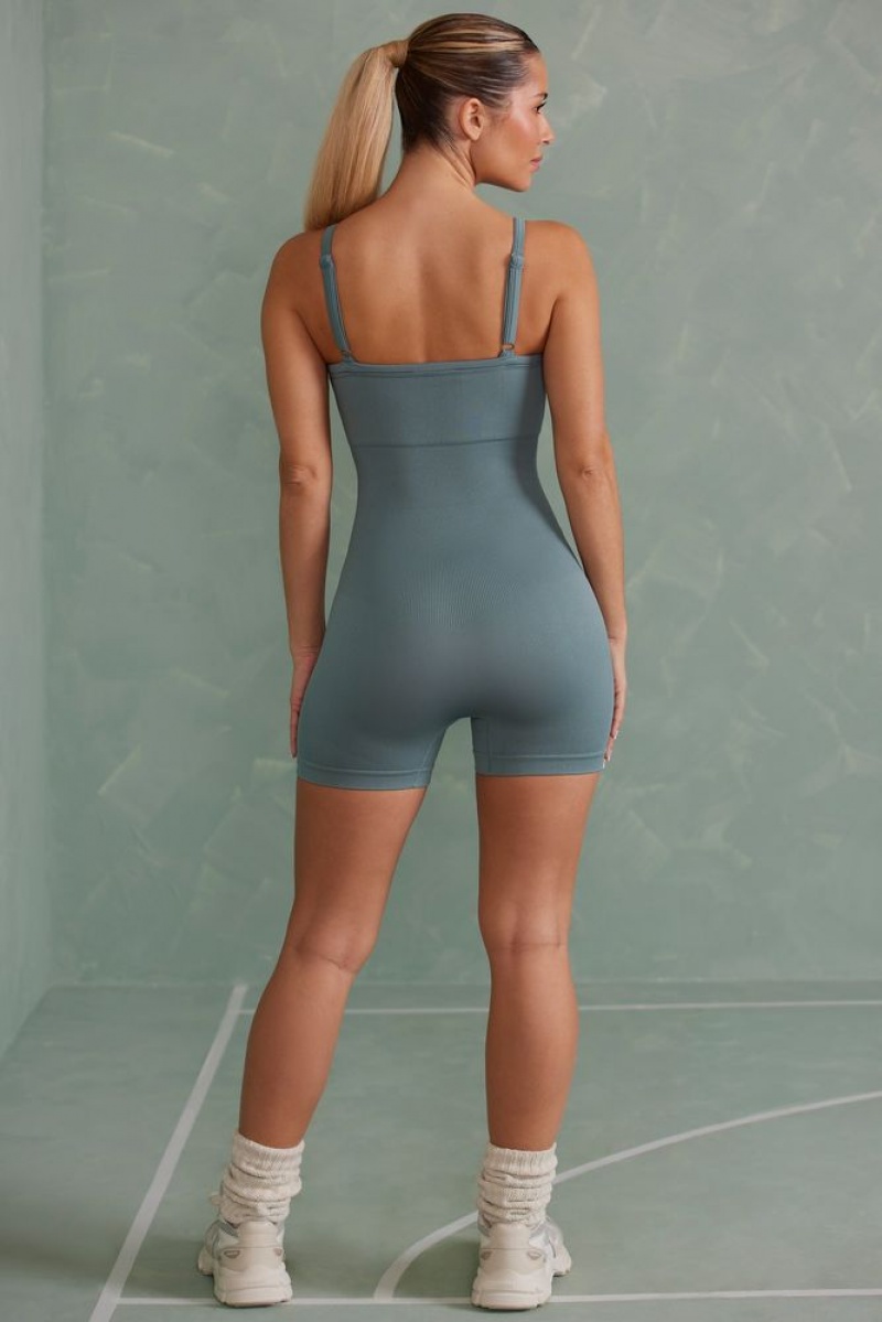 Mineral Green Oh Polly Form Super Sculpt Unitard | BVLO-49786