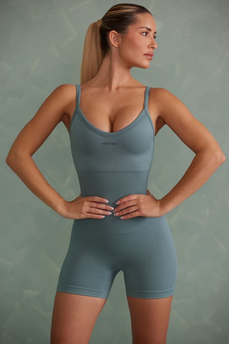 Mineral Green Oh Polly Form Super Sculpt Unitard | BVLO-49786