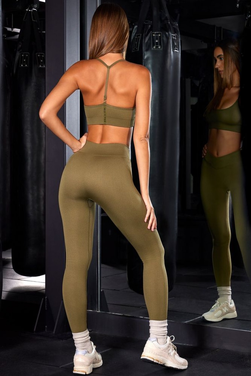 Olive Oh Polly In Control High Waist Ribbed Leggings | SXVK-58236