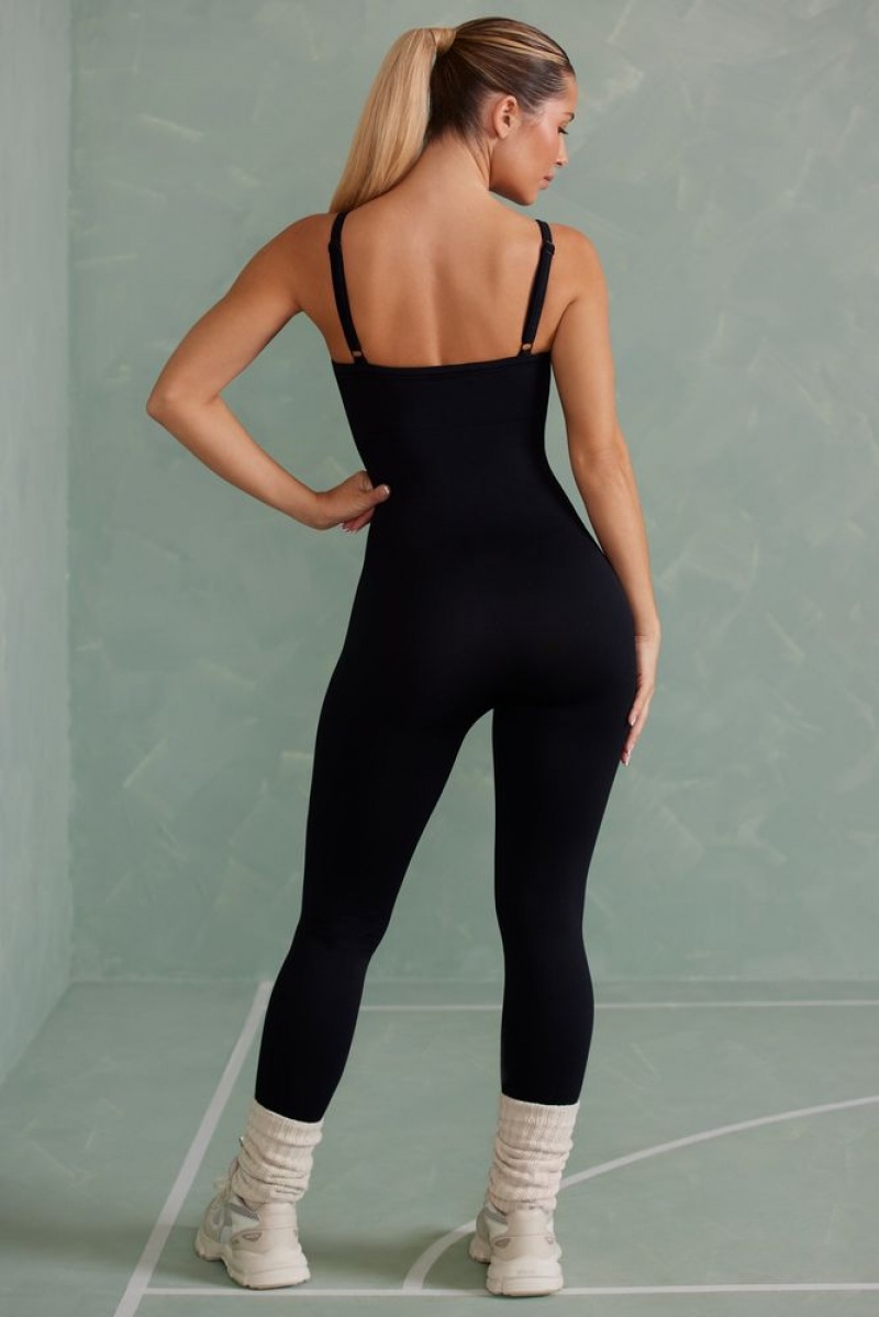 Onyx Black Oh Polly Intensity Petite Super Sculpt Unitard | WQIP-39514