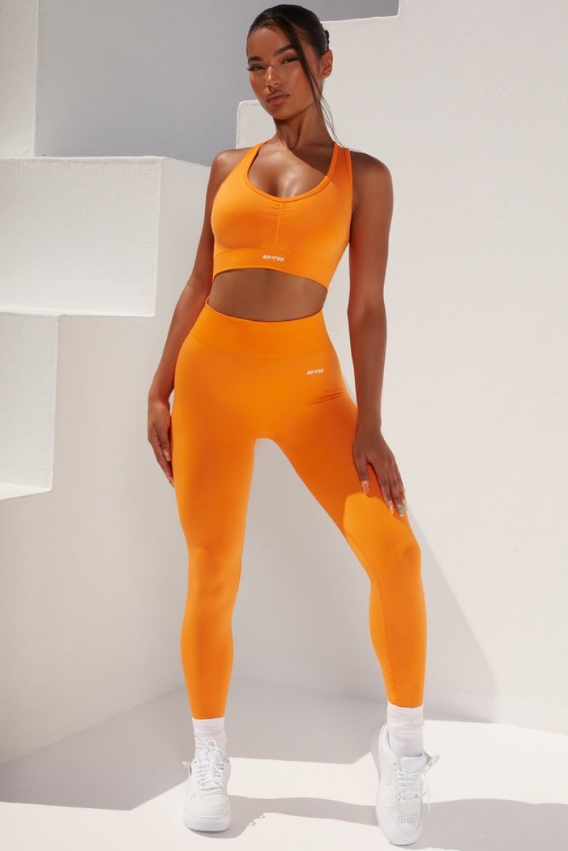 Orange Oh Polly Surge Curved Waist Seamless Leggings | PIZN-38754