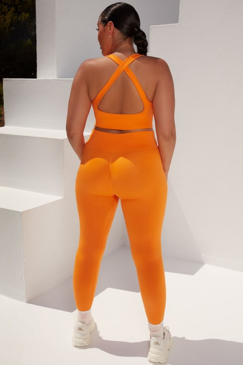 Orange Oh Polly Surge Curved Waist Seamless Leggings | PIZN-38754