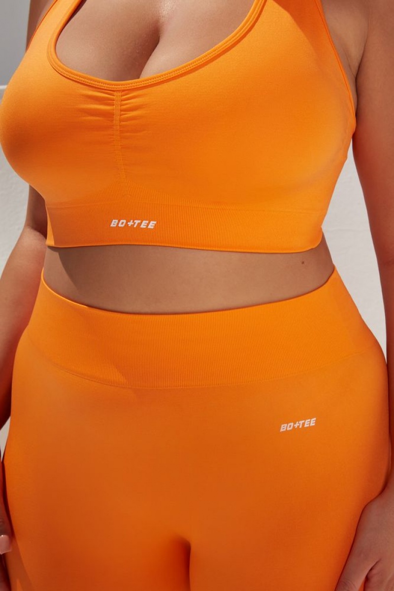 Orange Oh Polly Surge Curved Waist Seamless Leggings | PIZN-38754