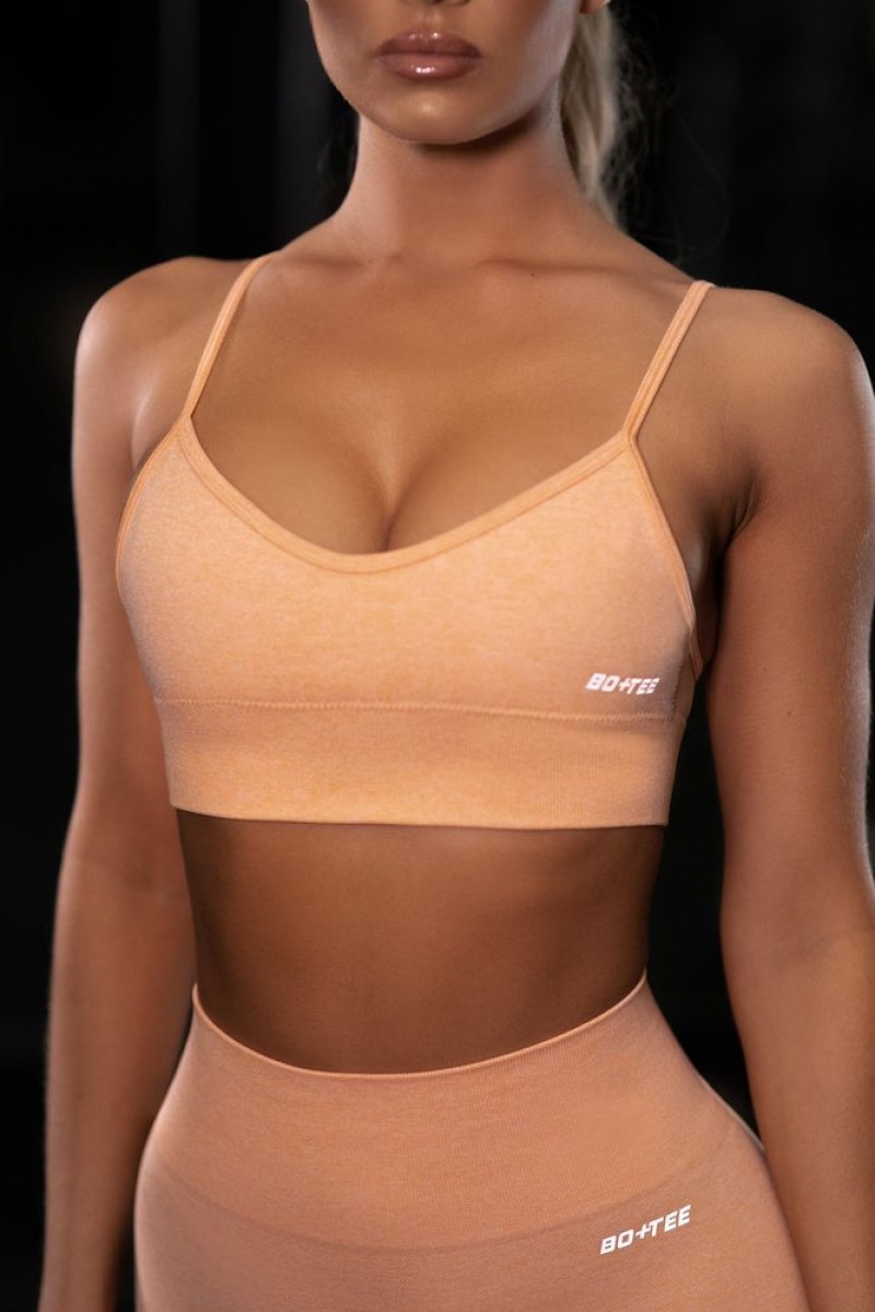 Peach Oh Polly Empower Seamless V Neck Sports Bra | PDNF-06812