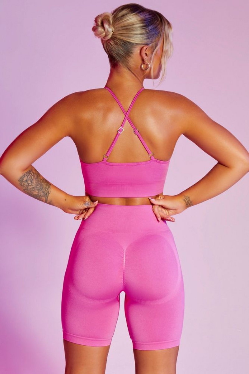 Pink Oh Polly Change The Game Seamless High Waist Biker Shorts | ACDF-60348