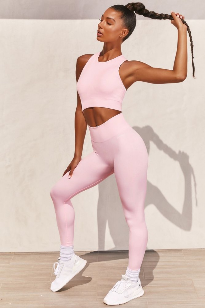 Pink Oh Polly Commitment Seamless Full Length Leggings | VIHU-45862