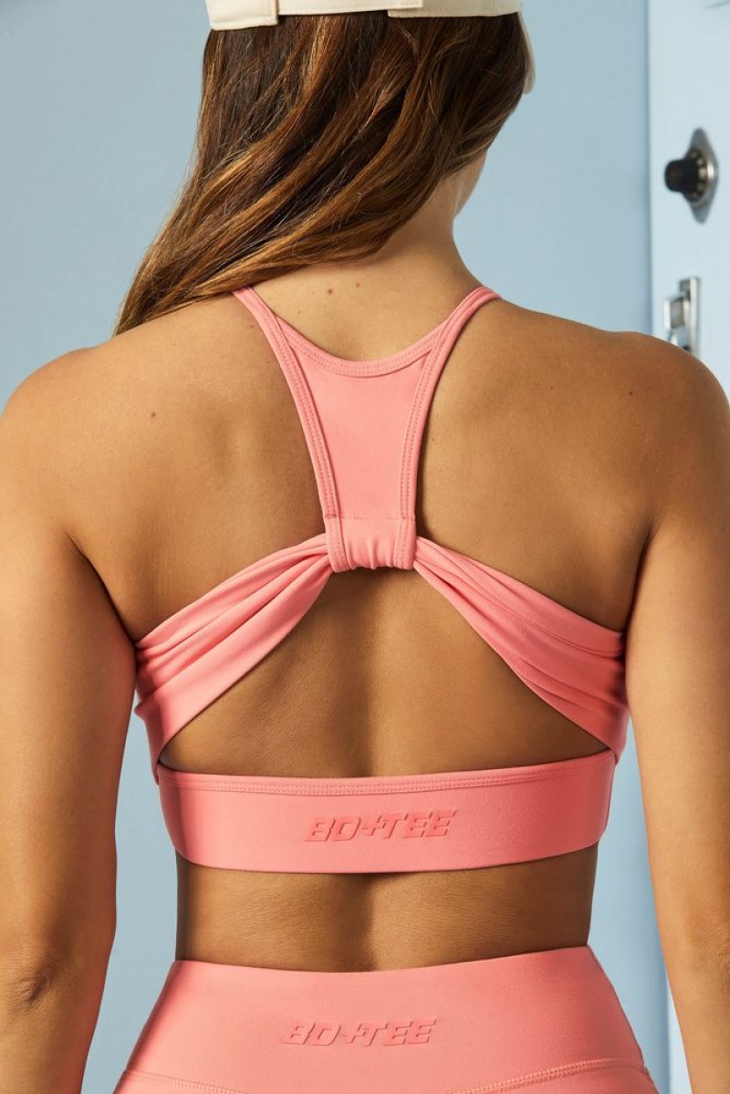 Pink Oh Polly Competitive Racer Cut Out Crop Top | VEOP-59810