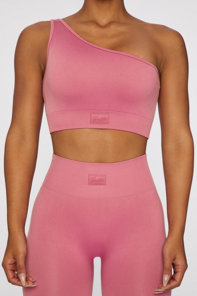 Pink Oh Polly Empowered Asymmetric Crop Top | UJKX-78640