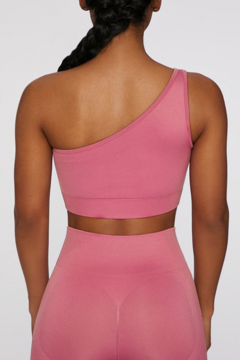 Pink Oh Polly Empowered Asymmetric Crop Top | UJKX-78640