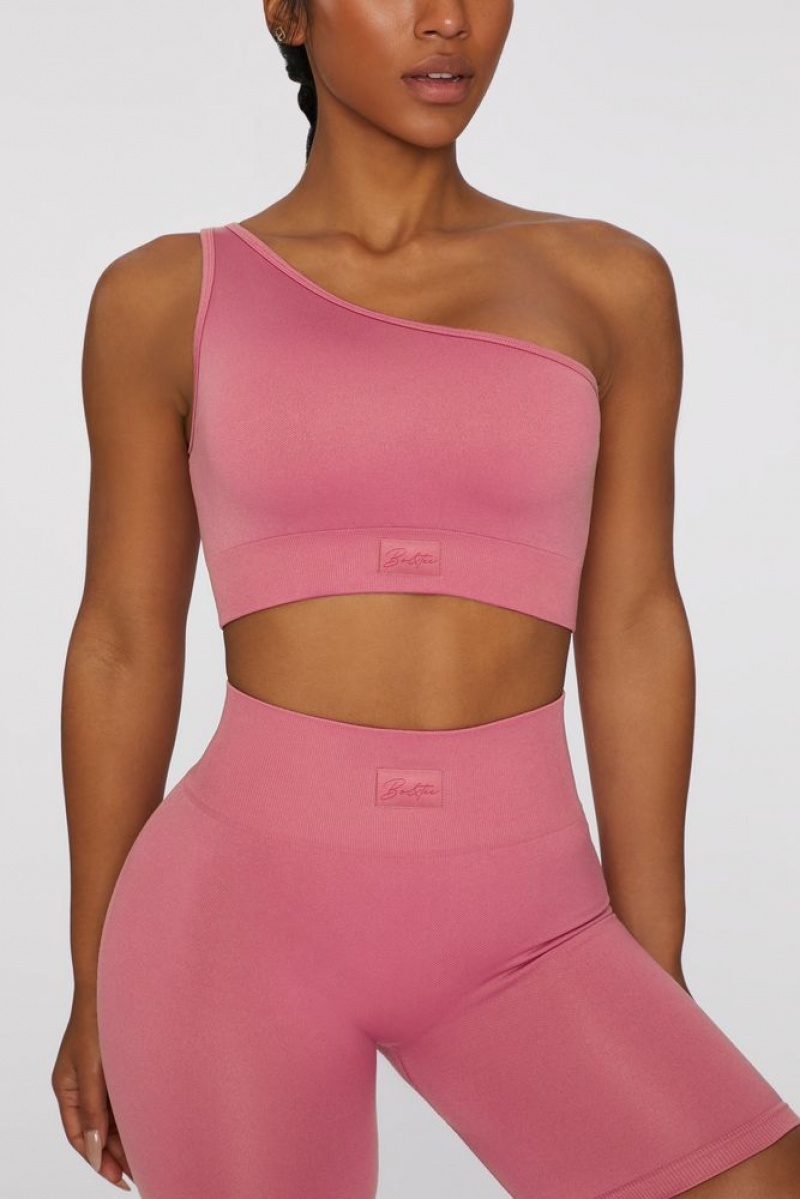 Pink Oh Polly Empowered Asymmetric Crop Top | UJKX-78640