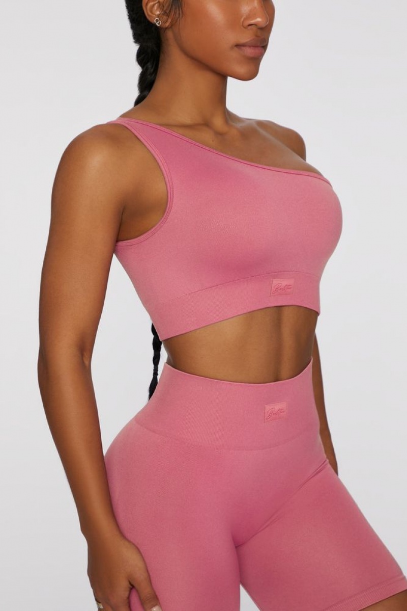 Pink Oh Polly Empowered Asymmetric Crop Top | UJKX-78640