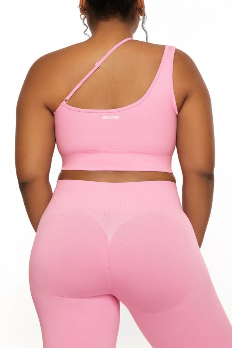 Pink Oh Polly Evolve Asymmetric Seamless Crop Top | JYEZ-63704