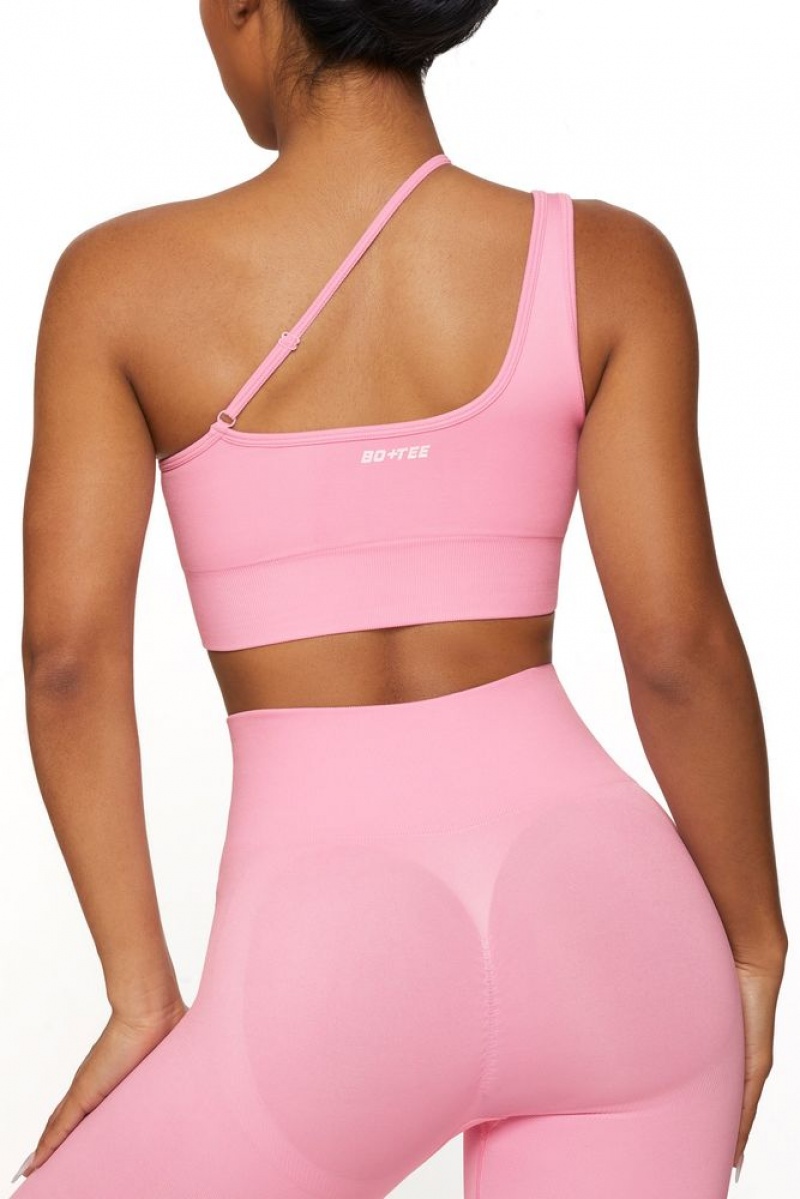 Pink Oh Polly Evolve Asymmetric Seamless Crop Top | JYEZ-63704