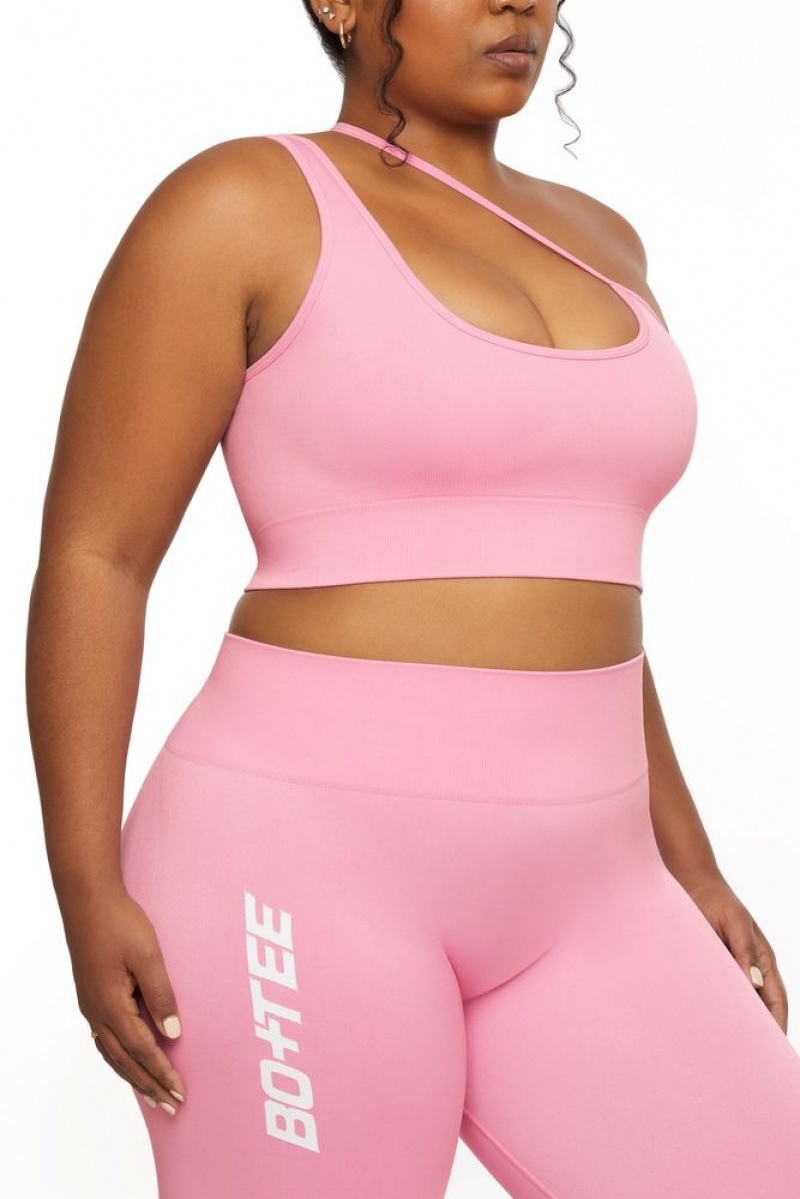 Pink Oh Polly Evolve Asymmetric Seamless Crop Top | JYEZ-63704