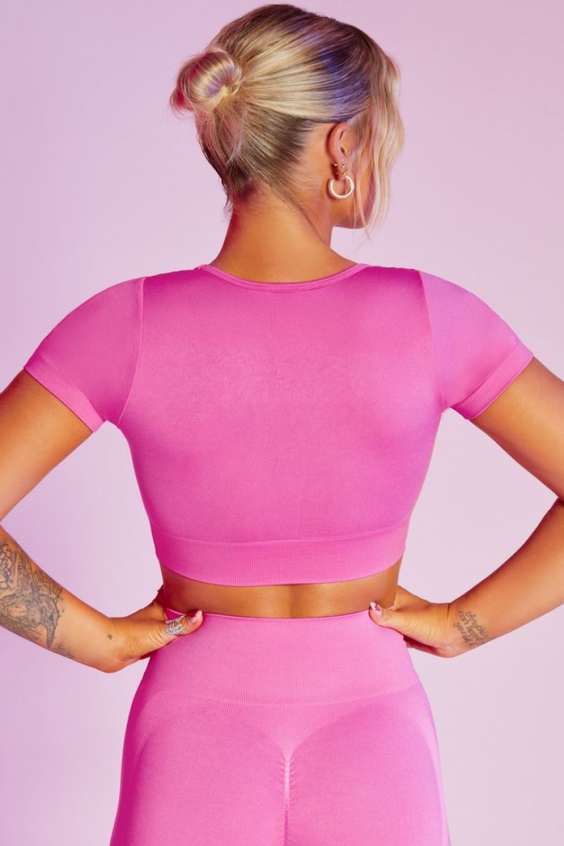 Pink Oh Polly Mindset Seamless Scoop Neck Crop Top | ZPGF-36205