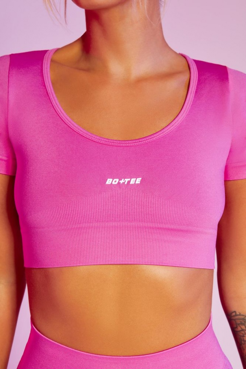 Pink Oh Polly Mindset Seamless Scoop Neck Crop Top | ZPGF-36205