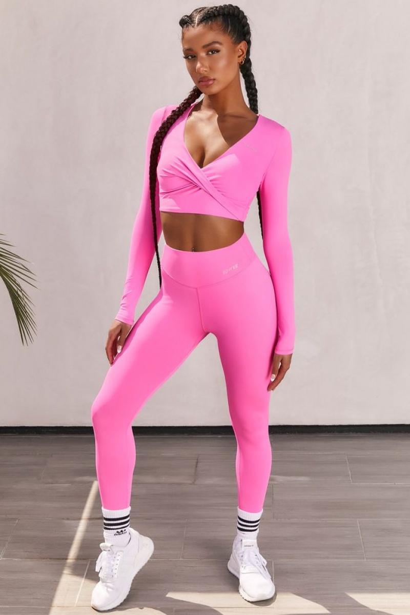 Pink Oh Polly Potential Slinky Full Length Leggings | YVOX-89245