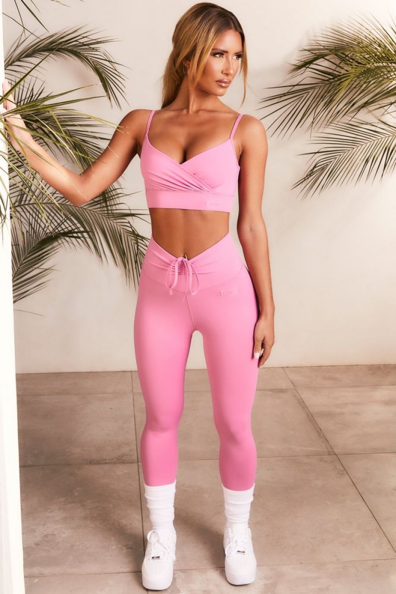 Pink Oh Polly Sprint Slinky Scrunch Bum Leggings | NXBG-03578