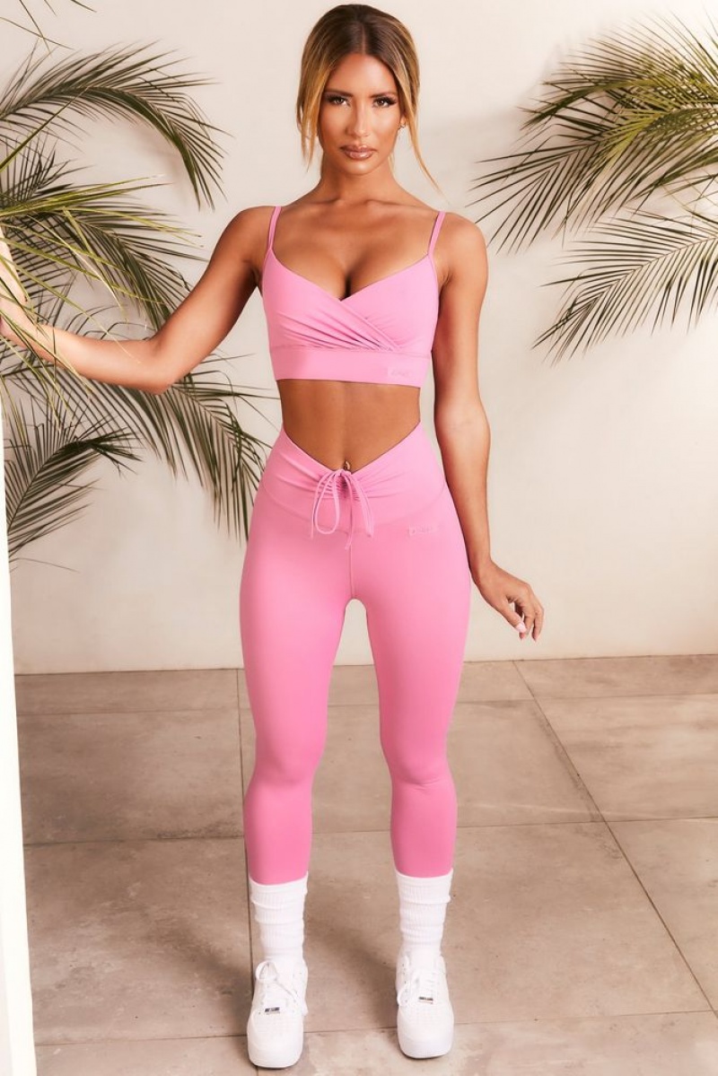 Pink Oh Polly Sprint Slinky Scrunch Bum Leggings | NXBG-03578