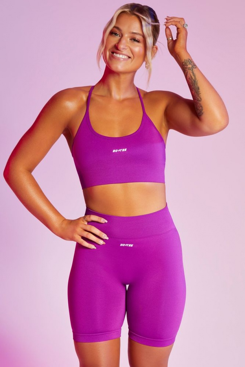 Purple Oh Polly Change The Game Seamless High Waist Biker Shorts | OHYQ-65892