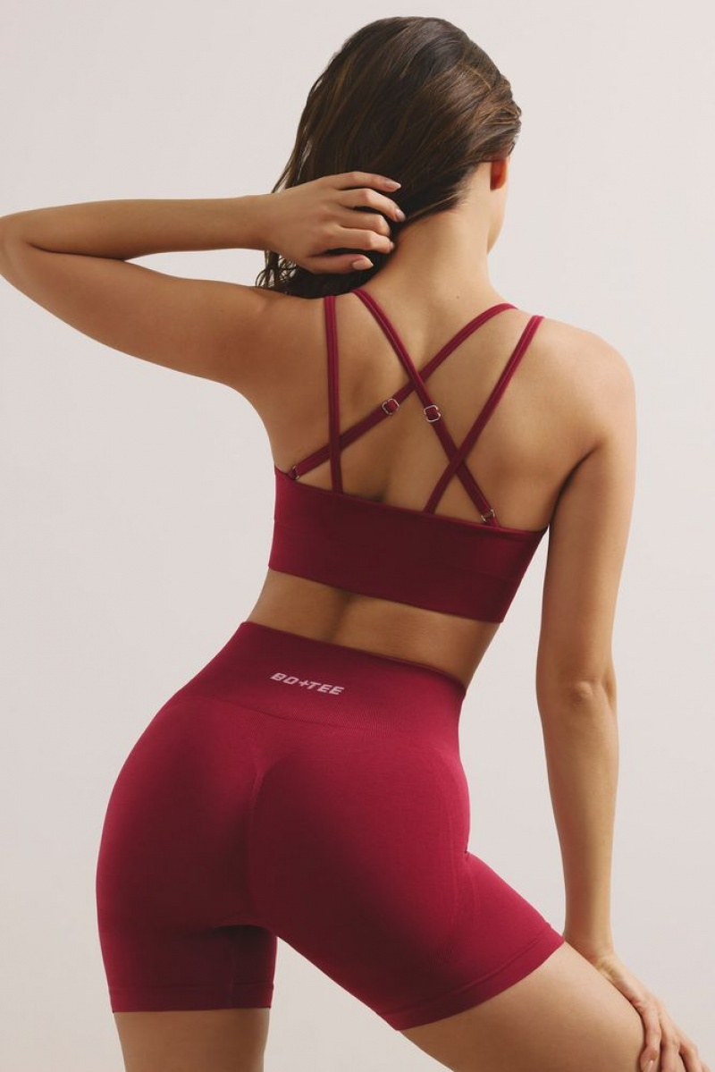 Raspberry Oh Polly Streamline Strappy Define Luxe Sports Bra | LXUO-96487