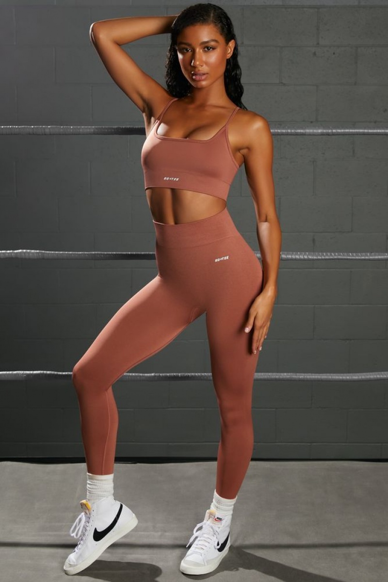 Rust Oh Polly Surge Curved Waist Seamless Leggings | NKZW-89761