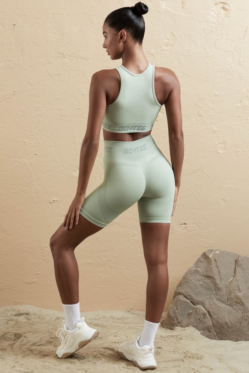 Sage Oh Polly Go The Distance Seamless High Waist Biker Shorts | AKGX-52386