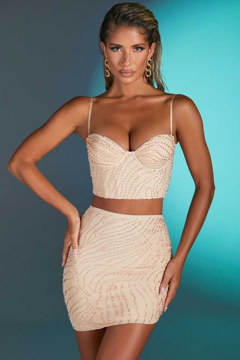 Sand Oh Polly Antibes Embellished Crop Top | GOCI-85420