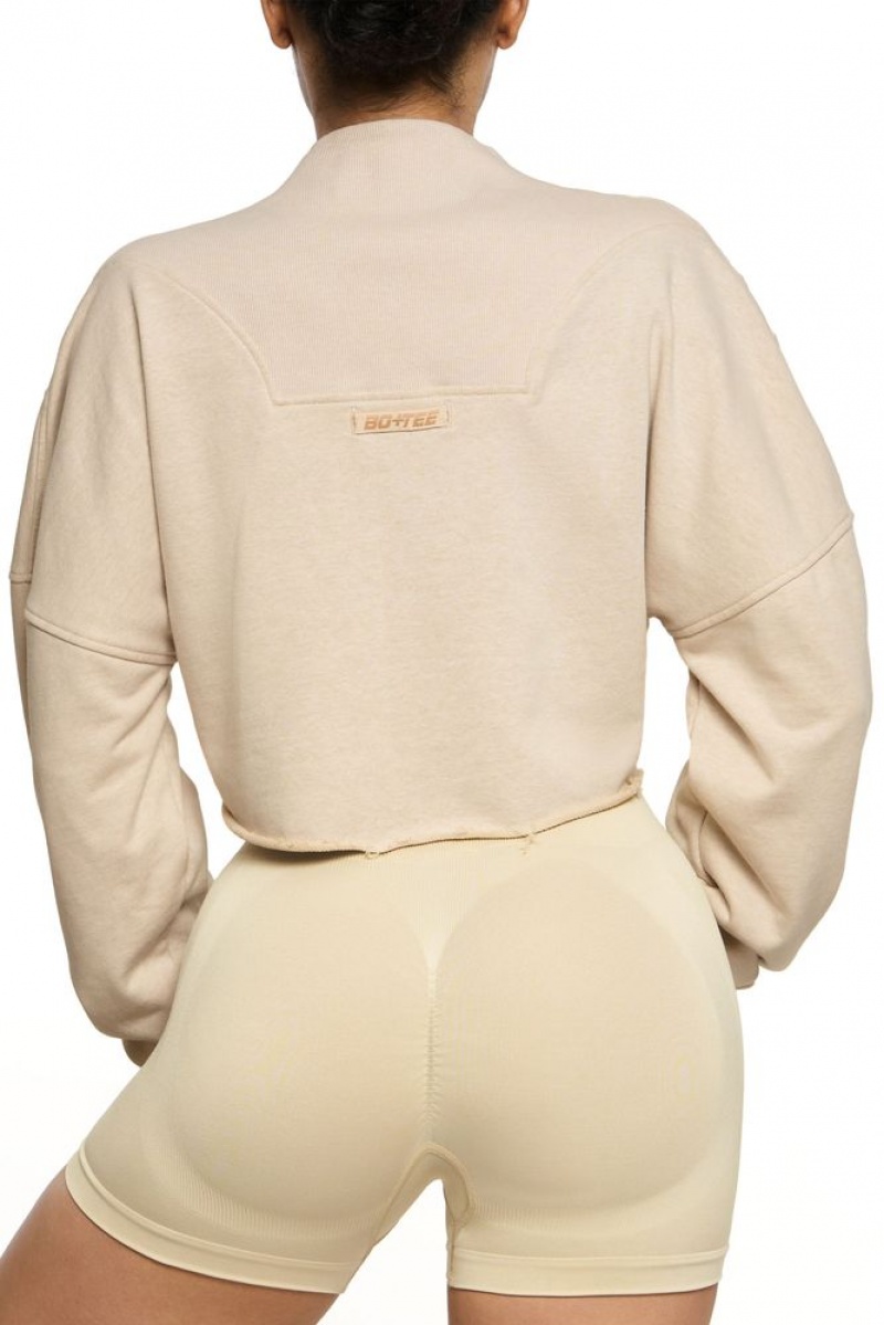 Sand Oh Polly Opportunity Cropped Sweatshirt | UZMB-53861