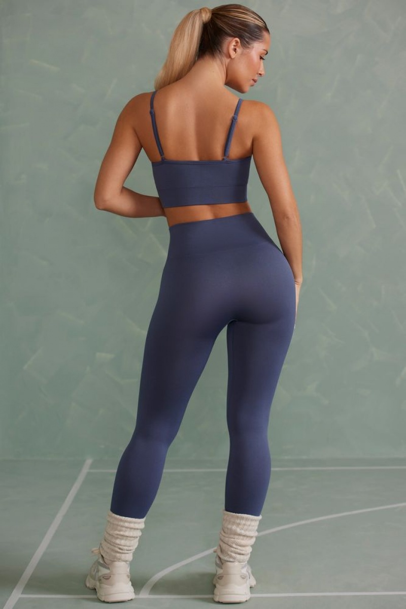 Steel Blue Oh Polly Vitality Petite Super Sculpt Full Length Leggings | LXNV-41703