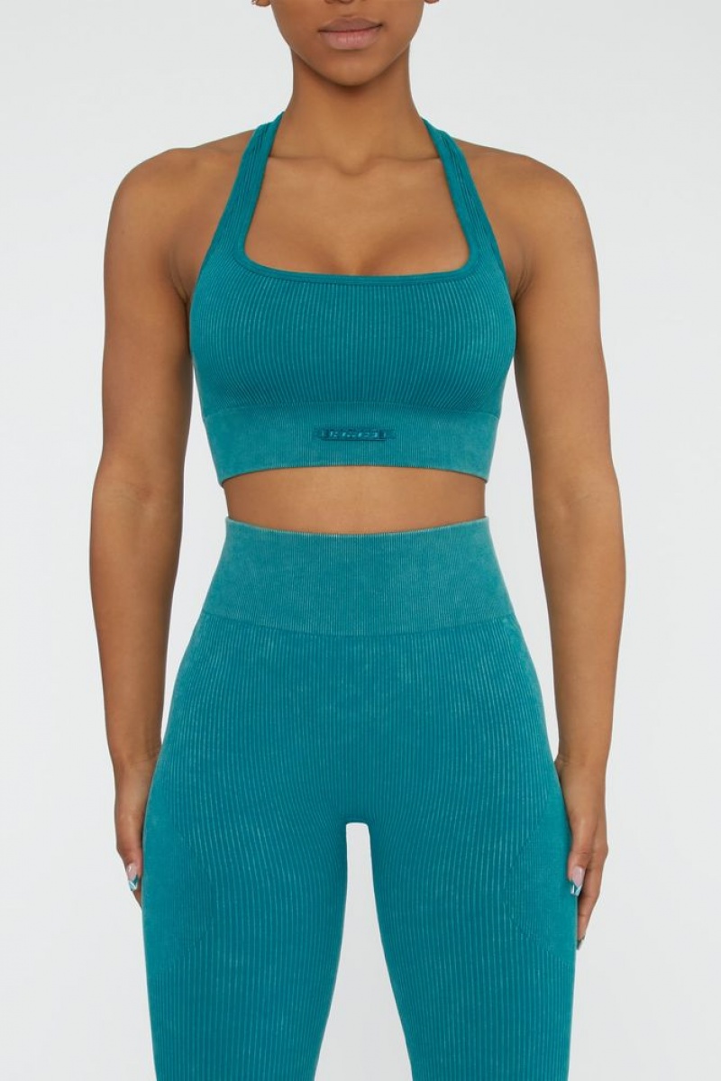 Teal Oh Polly Iconic Square Neck Sports Bra | ZQCH-79645