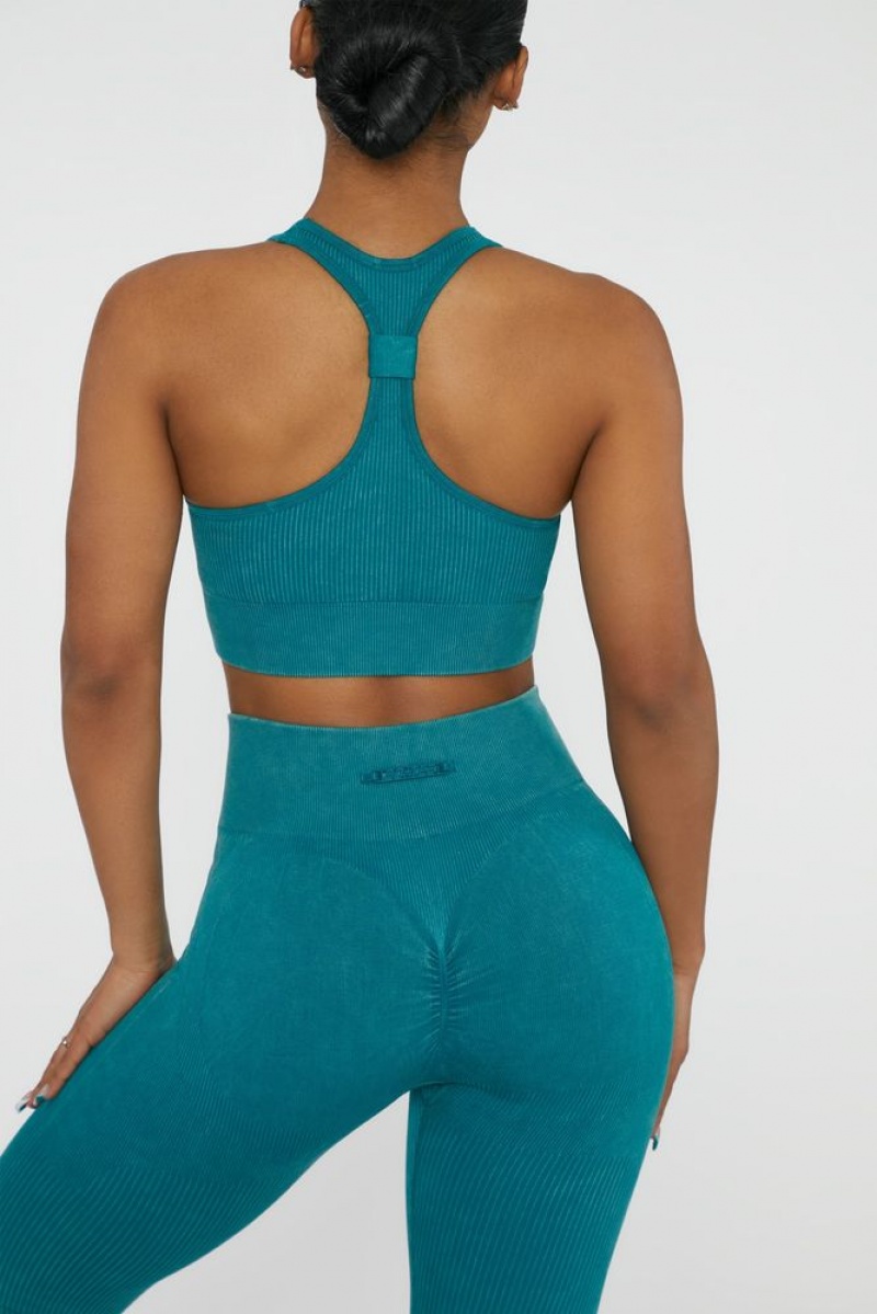 Teal Oh Polly Iconic Square Neck Sports Bra | ZQCH-79645