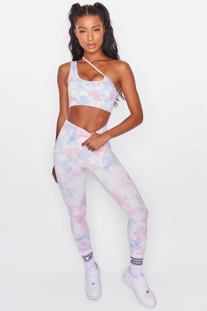 Tie Dye Oh Polly Evolve Seamless Asymmetric Crop Top | ZJYN-09248