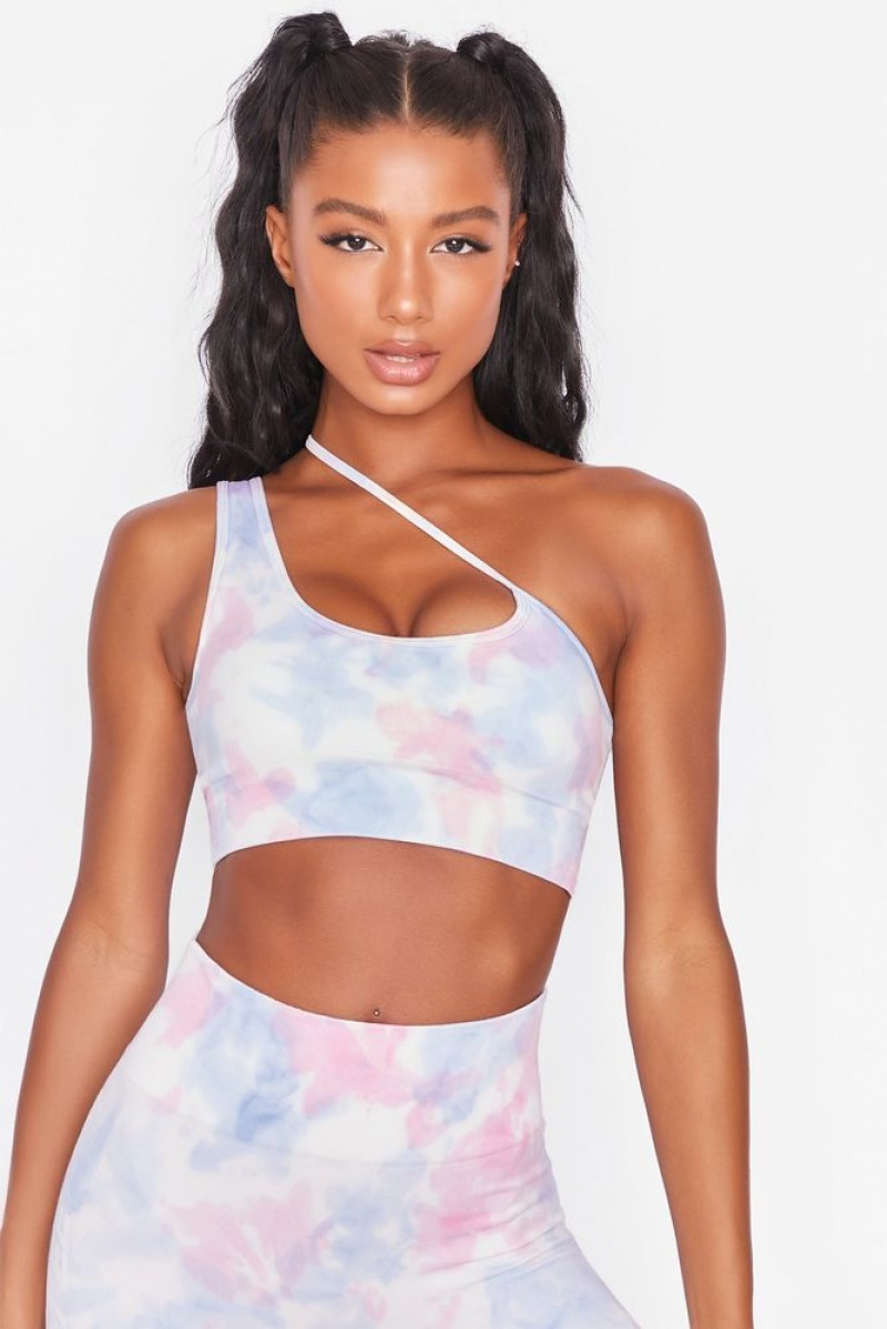 Tie Dye Oh Polly Evolve Seamless Asymmetric Crop Top | ZJYN-09248