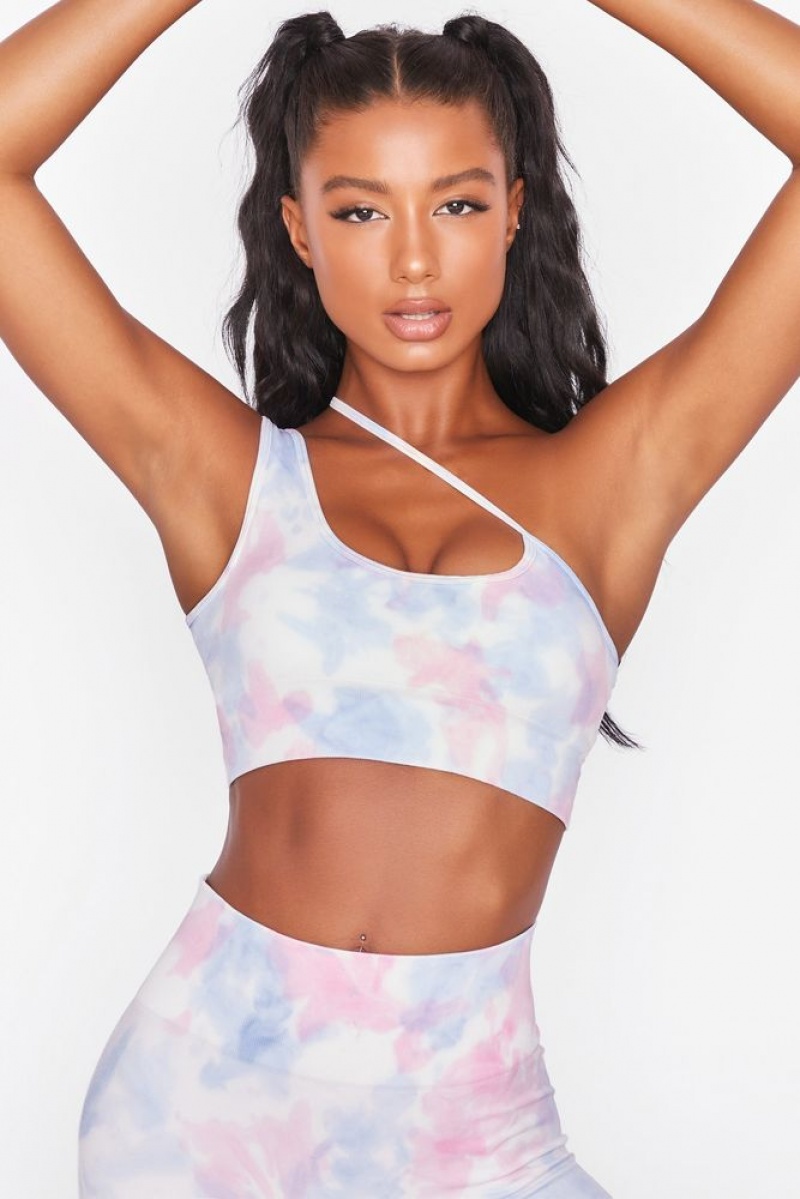 Tie Dye Oh Polly Evolve Seamless Asymmetric Crop Top | ZJYN-09248