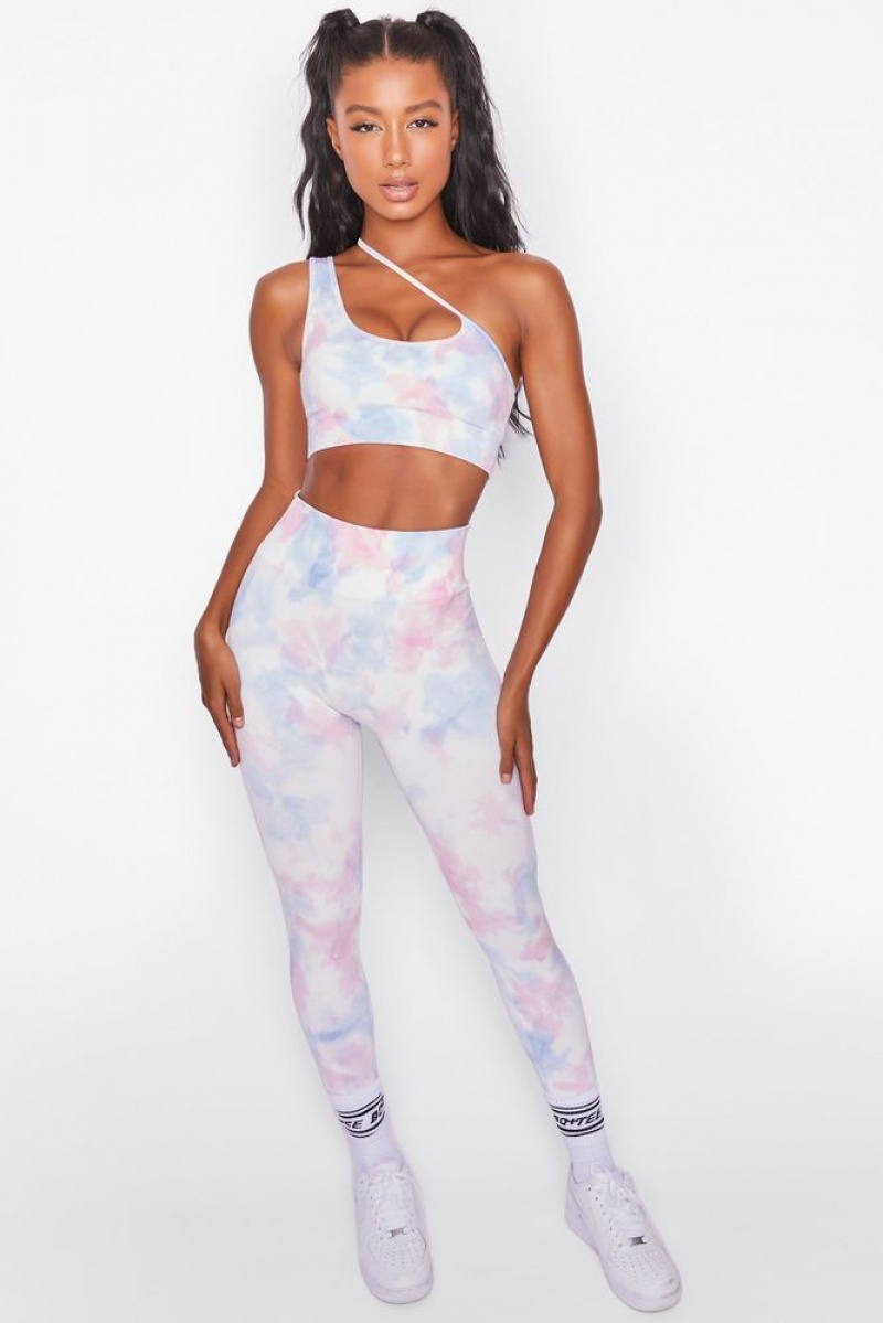 Tie Dye Oh Polly Evolve Seamless Asymmetric Crop Top | ZJYN-09248