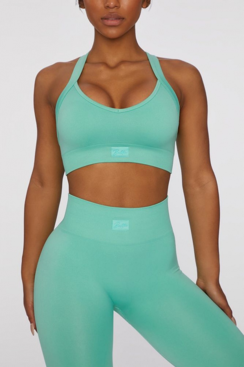 Turquoise Oh Polly Purpose Cross Back Sports Bra | NIKZ-94670