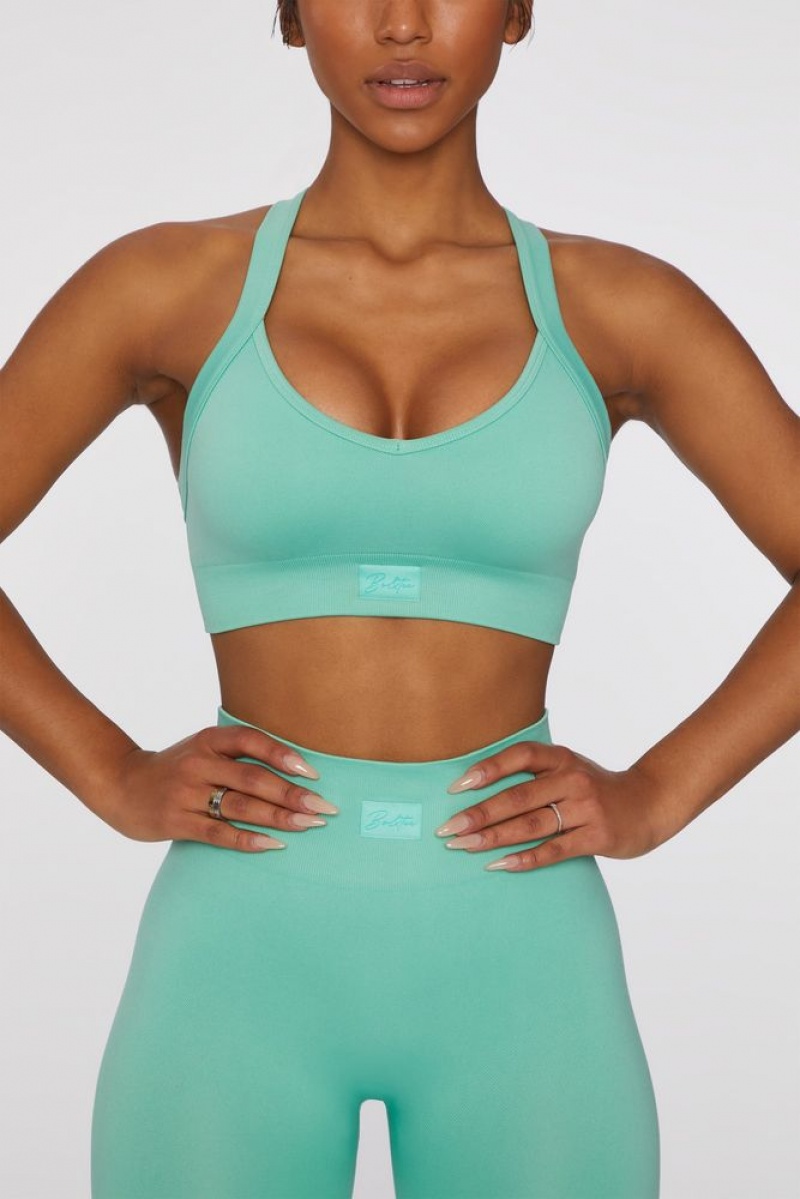 Turquoise Oh Polly Purpose Cross Back Sports Bra | NIKZ-94670