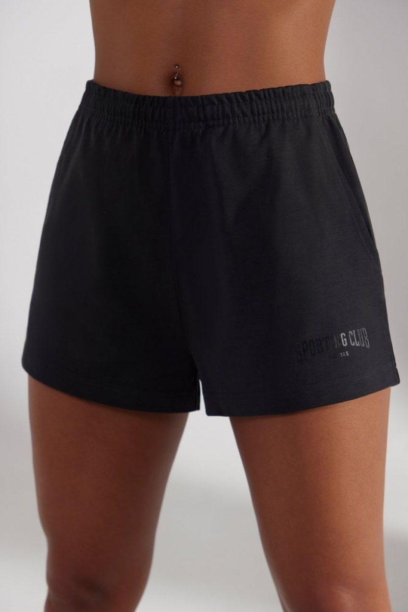 Washed Black Oh Polly Groundwork Sweat Shorts | IYHJ-37629