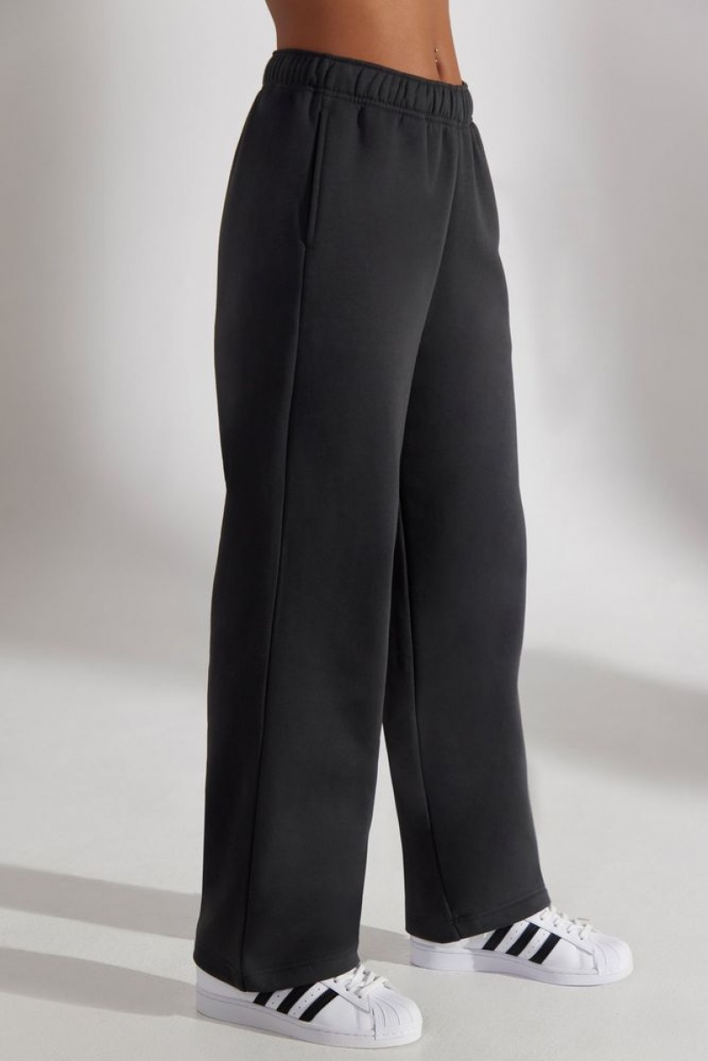 Washed Black Oh Polly Principal Petite Wide Leg Joggers | PJNQ-71306