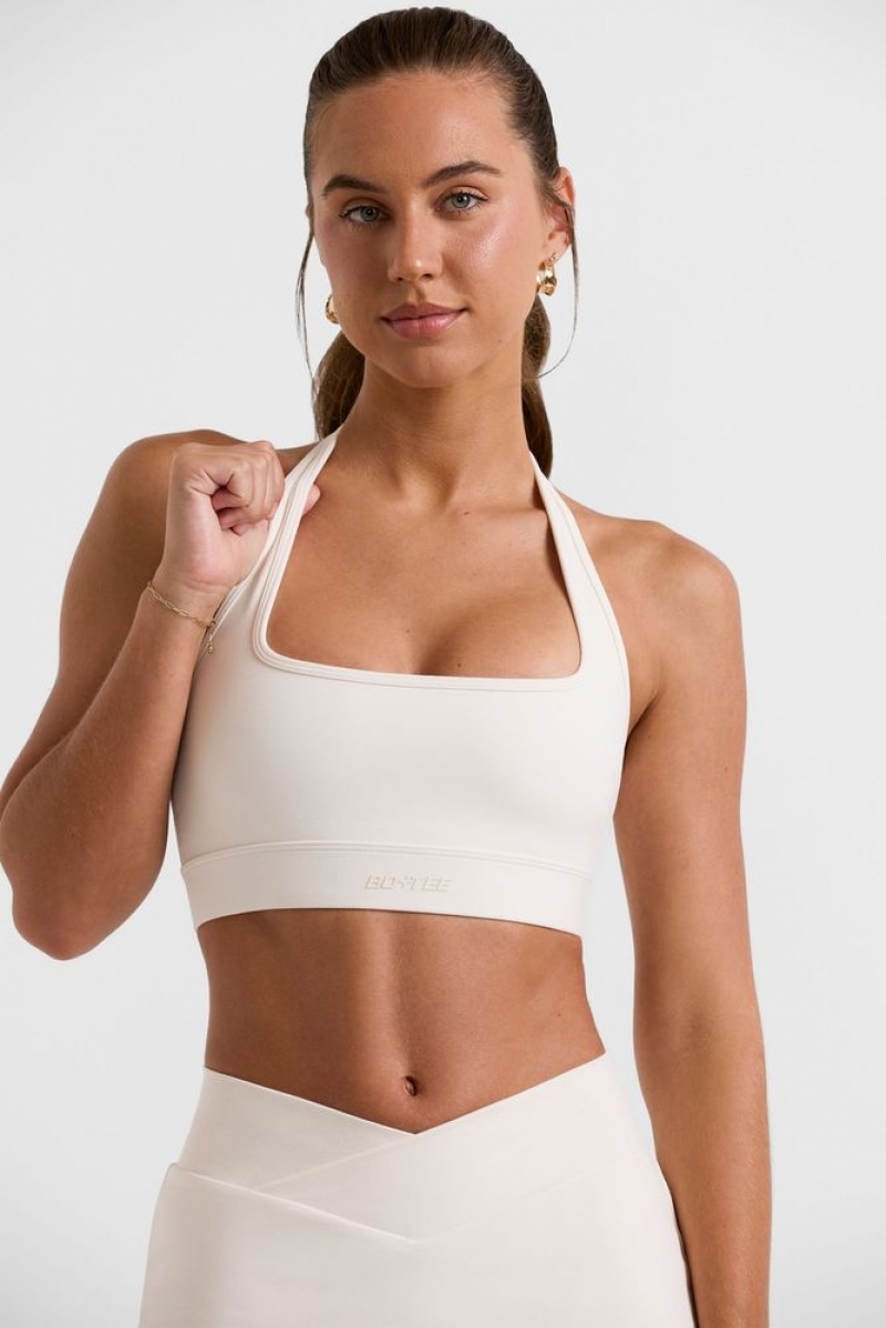 White Oh Polly Deuce Halterneck Crop Top | ZDGY-93075